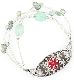 Agoura medical ID bracelet with gardenia medical ID tag